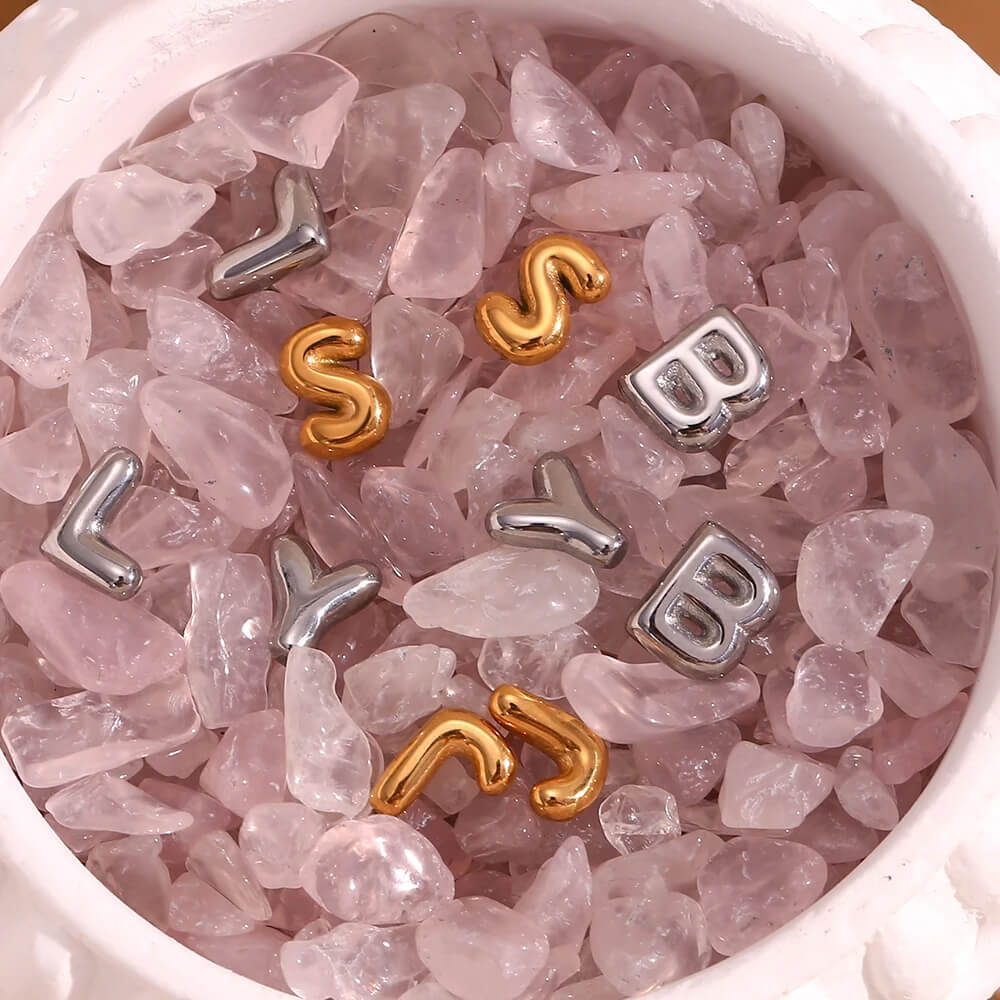 Brincos Bolha com Iniciais - Prata 925 ou Banhado em ouro 18k