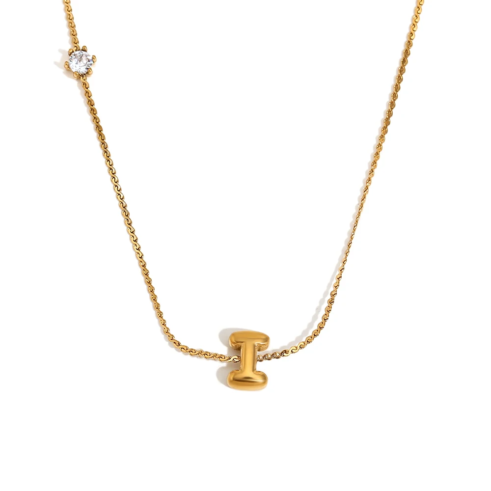 Ponto de Luz & Inicial | Colar + Pingente Banhado em Ouro 18K