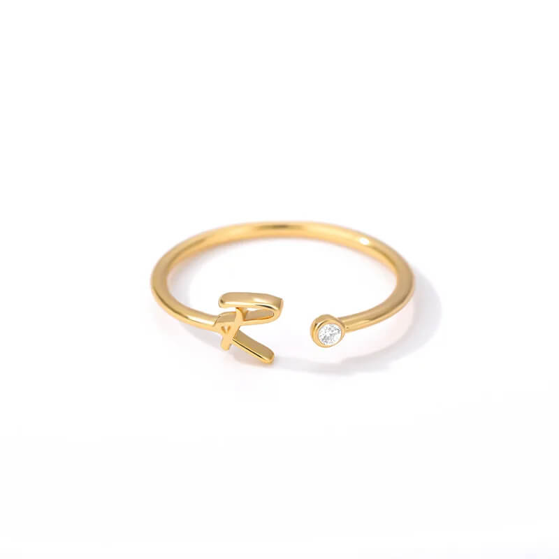 Anel com Inicial - Banhado em ouro 18k