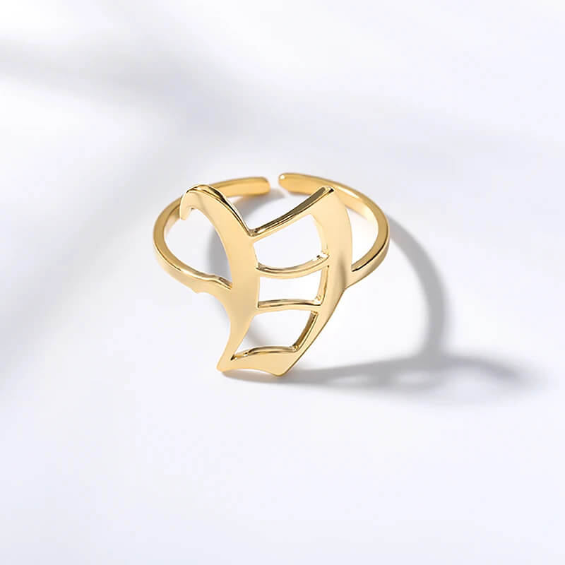 Anel Elegance Inicial - Sua Marca Pessoal - Banhado em Ouro 18K