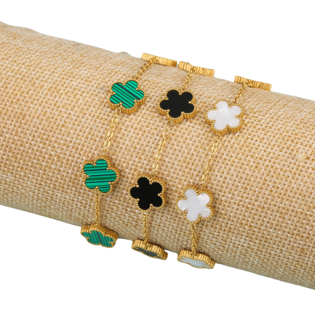 Pulseira Trevo de 4 folhas Elegância | Banhado em ouro 18K