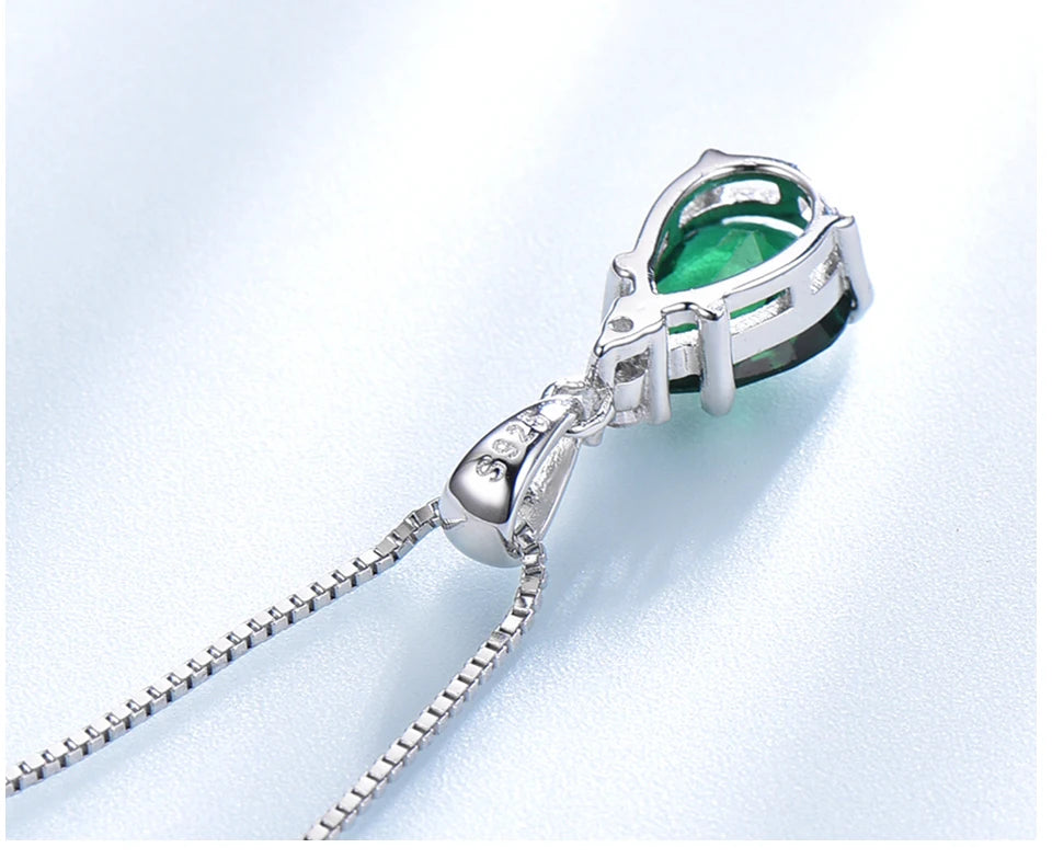 Colar Gota Esmeralda | Prata 925 com Cristais Cintilantes
