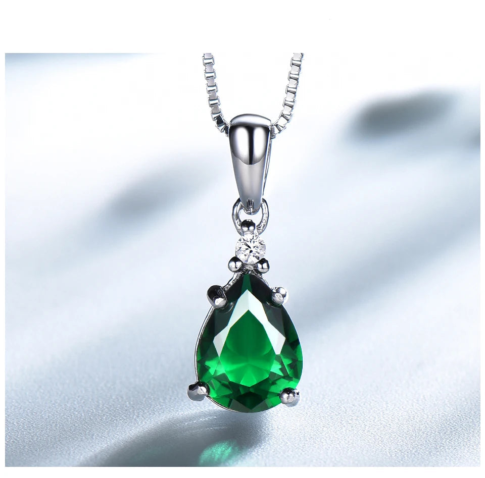 Colar Gota Esmeralda | Prata 925 com Cristais Cintilantes