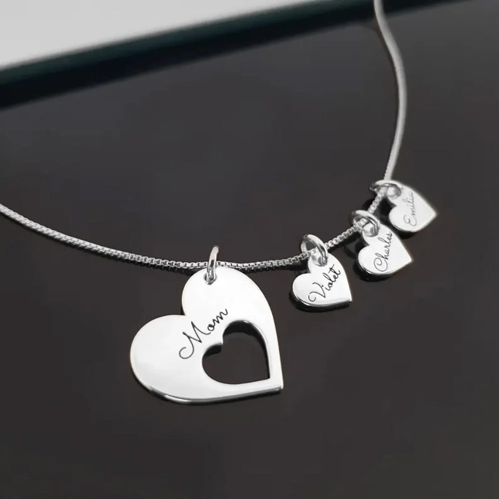 Colar Corações da Mãe – Personalizado com os Nomes dos Filhos