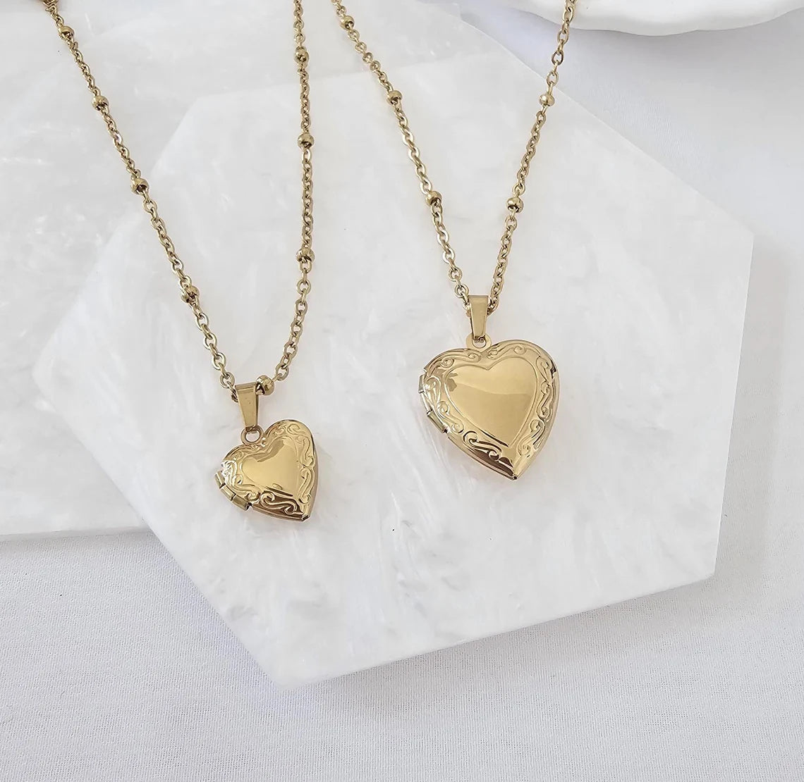 Relicário Coração Dourado | Banhado em Ouro 18K