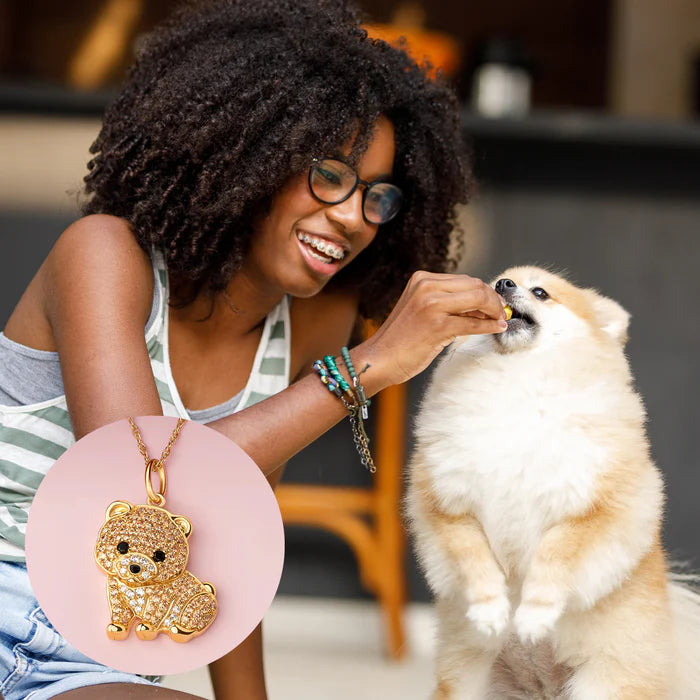 Colar + Pingente Lulu da Pomerânia | Banhado em Ouro 18K