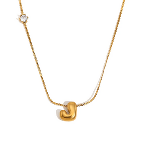 Ponto de Luz & Inicial | Colar + Pingente Banhado em Ouro 18K