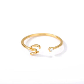 Anel com Inicial - Banhado em ouro 18k