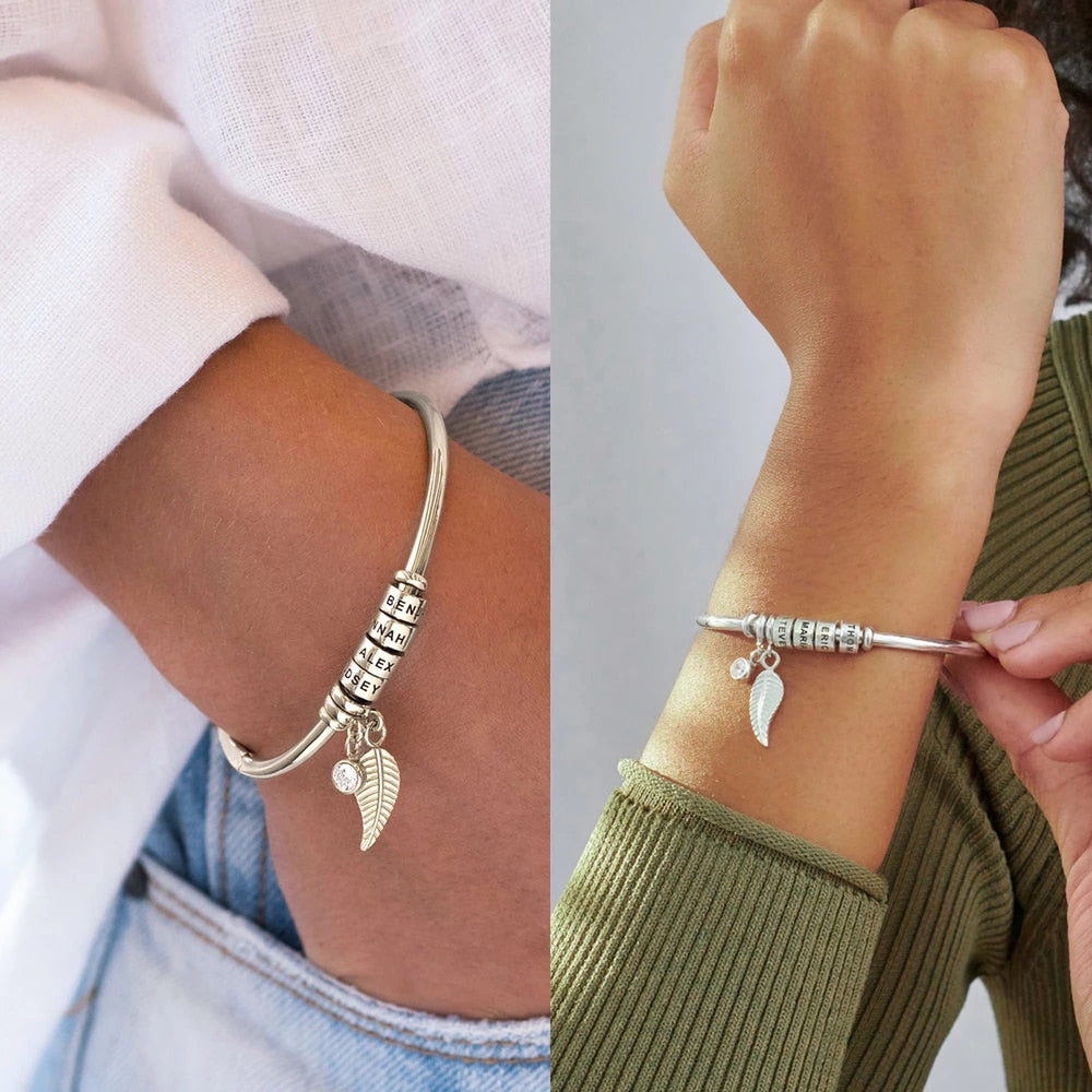 Pulseira Eternelle | Com Nome Gravado e Pingente de Asas