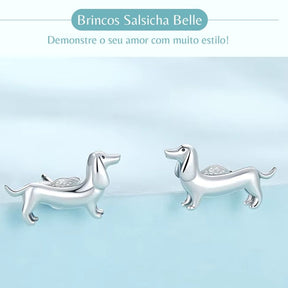 Brinco Salsicha Belle | Em Prata 925