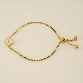 Pulseira de Trevo com Inicial - Banhado em Ouro 18K
