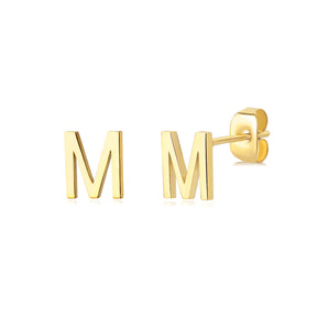 Brincos Minimalistas com letra Iniciais | Banhado em Ouro 18k