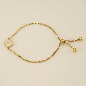 Pulseira de Trevo com Inicial - Banhado em Ouro 18K