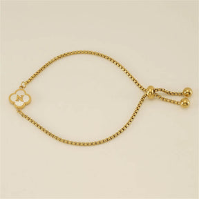 Pulseira de Trevo com Inicial - Banhado em Ouro 18K