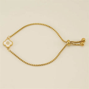 Pulseira de Trevo com Inicial - Banhado em Ouro 18K