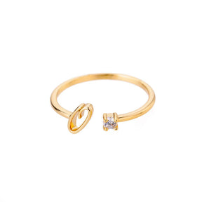 Anel com Inicial - Banhado em ouro 18k