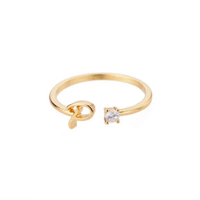 Anel com Inicial - Banhado em ouro 18k