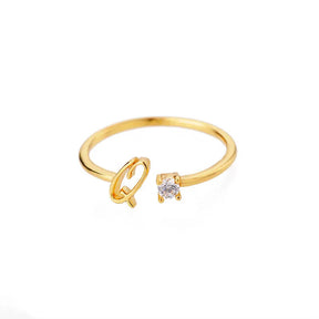 Anel com Inicial - Banhado em ouro 18k