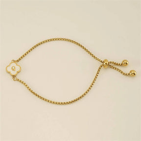 Pulseira de Trevo com Inicial - Banhado em Ouro 18K