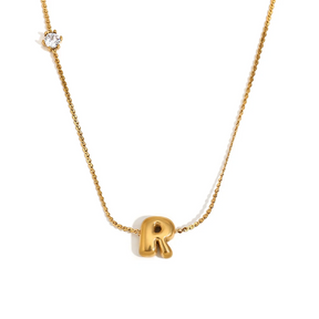 Ponto de Luz & Inicial | Colar + Pingente Banhado em Ouro 18K
