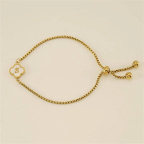 Pulseira de Trevo com Inicial - Banhado em Ouro 18K