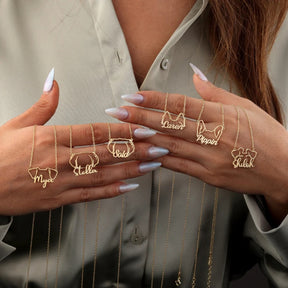 Colar Personalizado Orelhas Caninas | Banhado em Ouro 18K