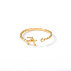 Anel com Inicial - Banhado em ouro 18k