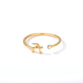 Anel com Inicial - Banhado em ouro 18k