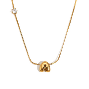 Ponto de Luz & Inicial | Colar + Pingente Banhado em Ouro 18K