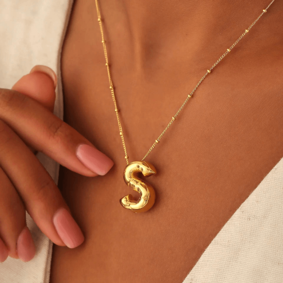 Colar 3D com Iniciais - Banhado em Ouro 18K
