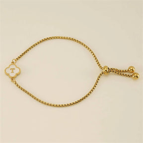 Pulseira de Trevo com Inicial - Banhado em Ouro 18K