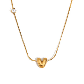 Ponto de Luz & Inicial | Colar + Pingente Banhado em Ouro 18K