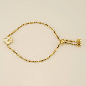 Pulseira de Trevo com Inicial - Banhado em Ouro 18K