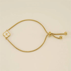 Pulseira de Trevo com Inicial - Banhado em Ouro 18K