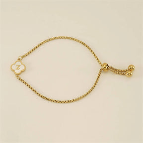 Pulseira de Trevo com Inicial - Banhado em Ouro 18K
