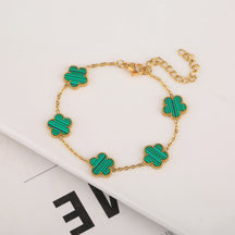 Pulseira Trevo de 4 folhas Elegância | Banhado em ouro 18K