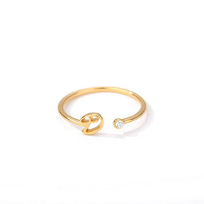 Anel com Inicial - Banhado em ouro 18k