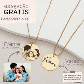 Colar com fotogravação | Banhado em ouro 18K