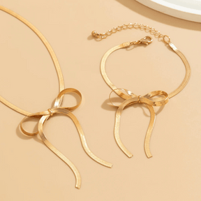 Conjunto de Joias Laço Eternal | Colar + Pulseira