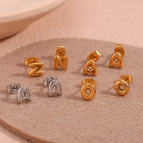 Brincos Bolha com Iniciais - Prata 925 ou Banhado em ouro 18k