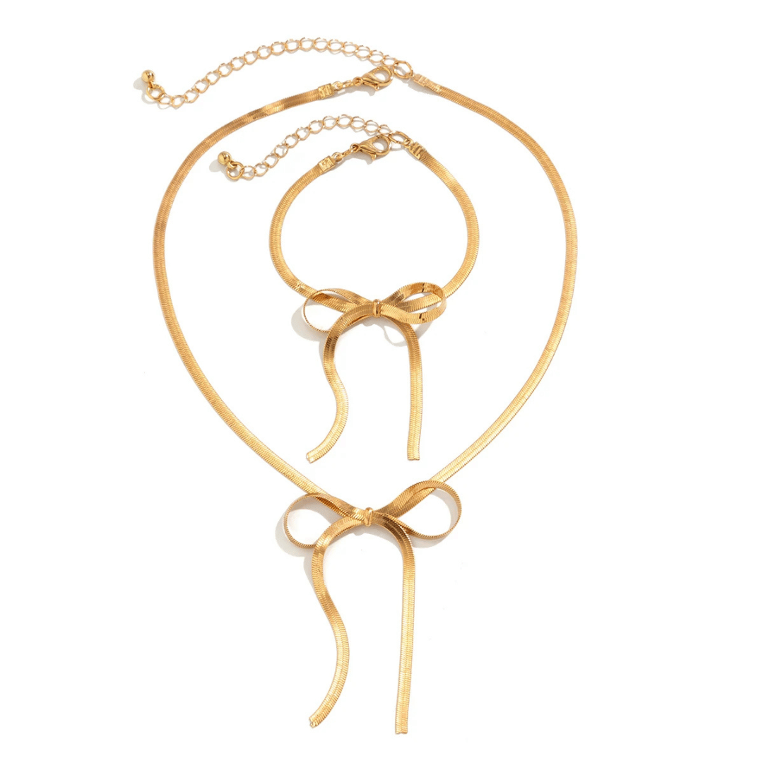 Conjunto de Joias Laço Eternal | Colar + Pulseira