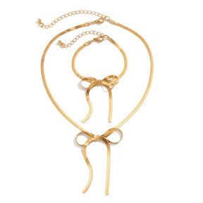 Conjunto de Joias Laço Eternal | Colar + Pulseira