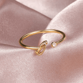 Anel com Inicial - Banhado em ouro 18k