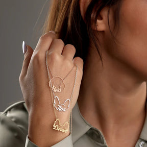 Colar Personalizado Orelhas Caninas | Banhado em Ouro 18K