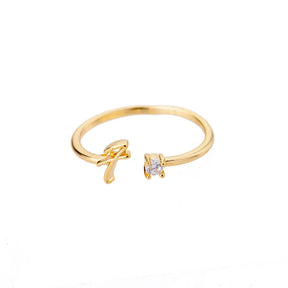 Anel com Inicial - Banhado em ouro 18k