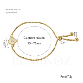 Pulseira de Trevo com Inicial - Banhado em Ouro 18K