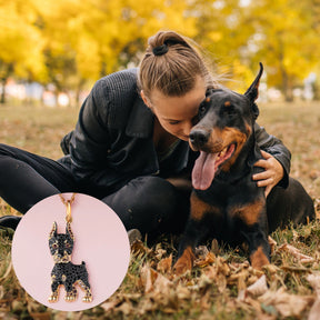 Colar + Pingente Doberman | Banhado em Ouro 18K