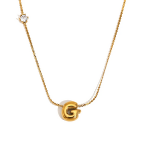 Ponto de Luz & Inicial | Colar + Pingente Banhado em Ouro 18K