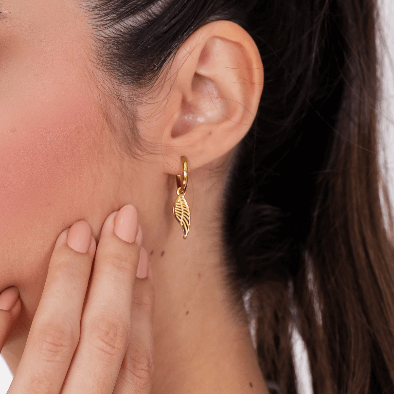 Brincos Asa de Anjo - Banhado em Ouro 18k