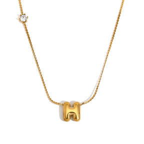 Ponto de Luz & Inicial | Colar + Pingente Banhado em Ouro 18K